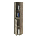 Pico Nordic Oak Effect Tall 2 Door Wall Mounted Floating Bathroom Storage Cupboard-305070H
