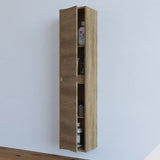 Pico Nordic Oak Effect Tall 2 Door Wall Mounted Floating Bathroom Storage Cupboard-305070H