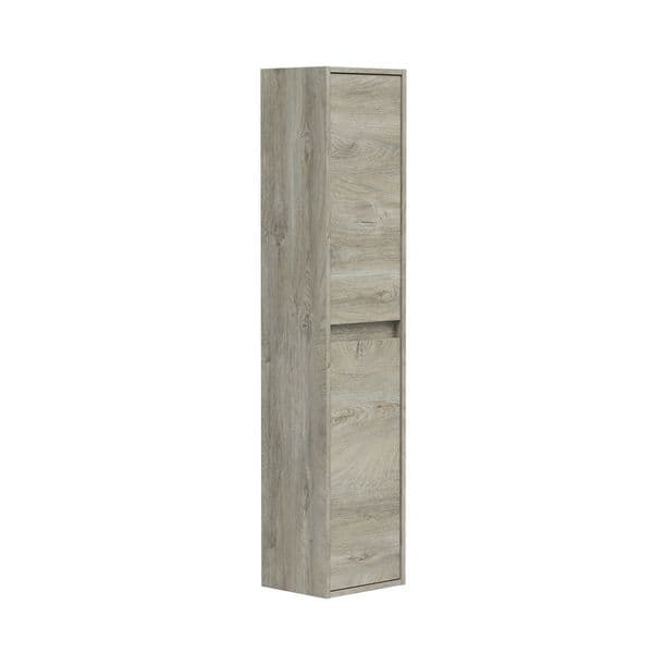Pico Oak Effect 2 Door Wall Mounted Floating Bathroom Storage Cupboard-305070C