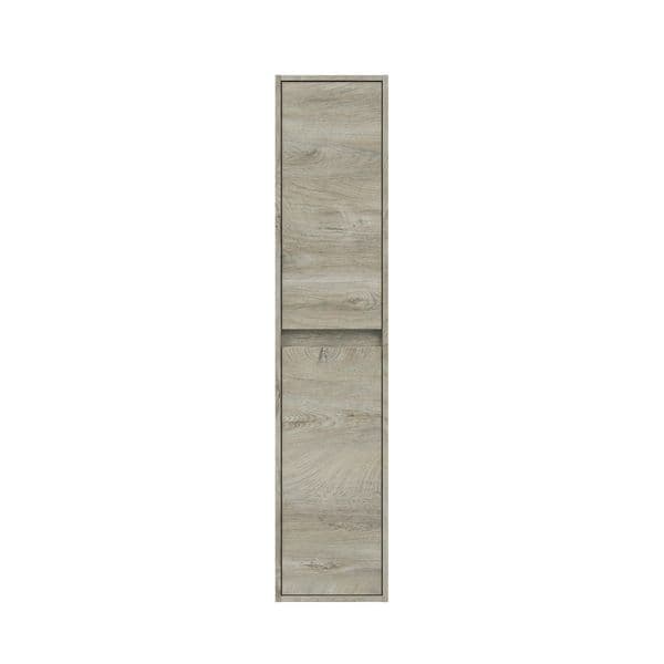 Pico Oak Effect 2 Door Wall Mounted Floating Bathroom Storage Cupboard-305070C