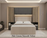 Miracle Grey and Slat Effect Overbed Unit with Double or Kingsize Bed Bedroom Furniture SET - 3195/ANDREA