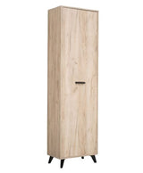 Novara Tall Slim Shallow Narrow Wardrobe In Grey Oak Effect - 11008183