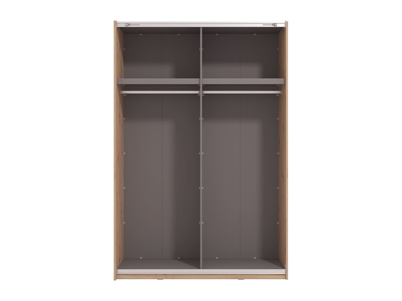 Raya Oak Effect Mirrored Sliding Door Wardrobe 145cm - 11013480