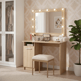 Seville Sonoma Oak Compact Study Desk With Storage- 11008651