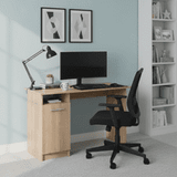 Seville Sonoma Oak Compact Study Desk With Storage- 11008651