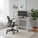 Seville White Compact Study Writing Desk With Storage - 11008652