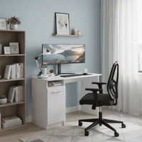 Seville White Compact Study Writing Desk With Storage - 11008652