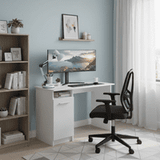 Seville White Compact Study Writing Desk With Storage - 11008652