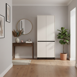 Flaneur Cashmere Taupe 4 Door 40 Pair Tall Large Shoe Cabinet Cupboard - 11014278