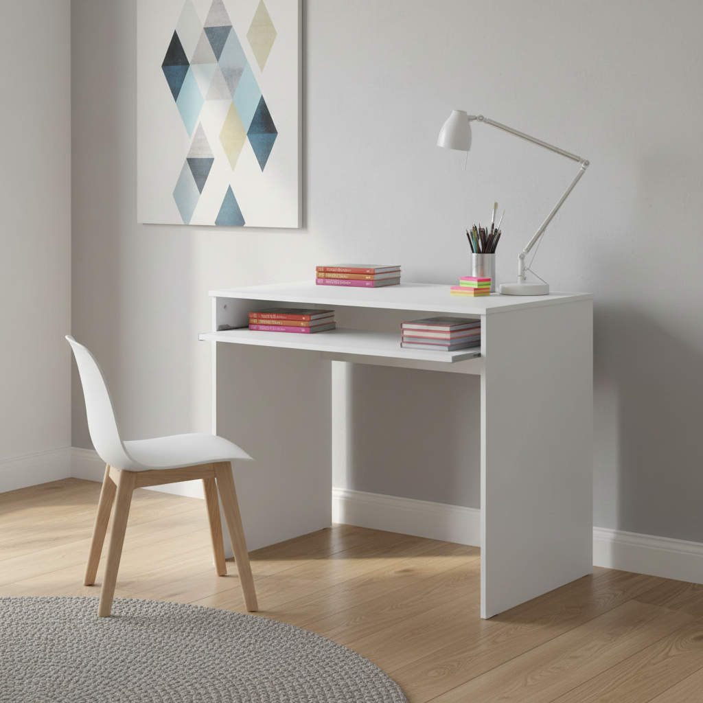 Dray Small Artic White Computer Desk-002314A