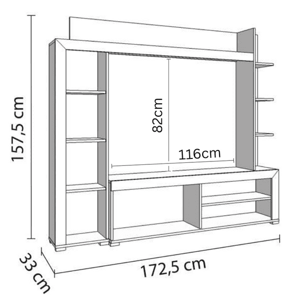 Rubrielle Artisan Oak Effect And Black Compact Entertaiment Unit Wall TV Cabinet - 11008241