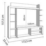 Rubrielle Artisan Oak Effect And Black Compact Entertaiment Unit Wall TV Cabinet - 11008241
