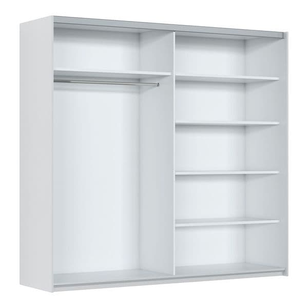 Cullinan White Large 219cm Sliding Door Wardrobe With Round Mirrors - 8XIKS102
