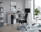 Sara White and Concrete Grey Large Left or Right Flexi Corner Office Desk- 0L4606A