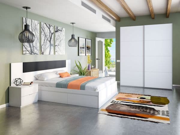 Lira Artic White Wide 150cm Sliding Door Wardrobe - 0T6682BO