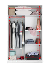 Lira Small Sliding Wardrobe in White