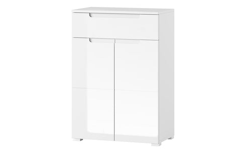 Serene White High Gloss Tall Sideboard Storage Unit S19