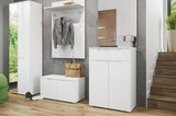 Serene White High Gloss Tall Sideboard Storage Unit S19