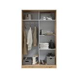 Sherleen  Nodi Oak Effect Small Narrow Sliding 2 Door Wardrobe 120cm Wide - TOP020W