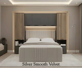Miracle Grey and Slat Effect Overbed Unit with Double or Kingsize Bed Bedroom Furniture SET - 3195/ANDREA