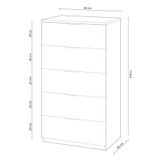 Spinda Artic White Modern 5 Drawer Chest - 007845A