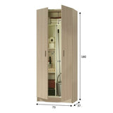 Tall Oak Effect 2 Door Utility Universal Storage Cupboard- 007142R