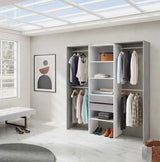 Flow Open Door Wardrobe in Ash Grey and White 0L8552A