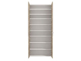 Lisbon Oak Effect Mirrored Door 50 Pair Large Shoe Cabinet Cupboard - 11011489