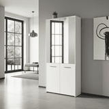 Lisbon White Mirrored Door 50 Pair Large Shoe Cabinet Cupboard - 11011487