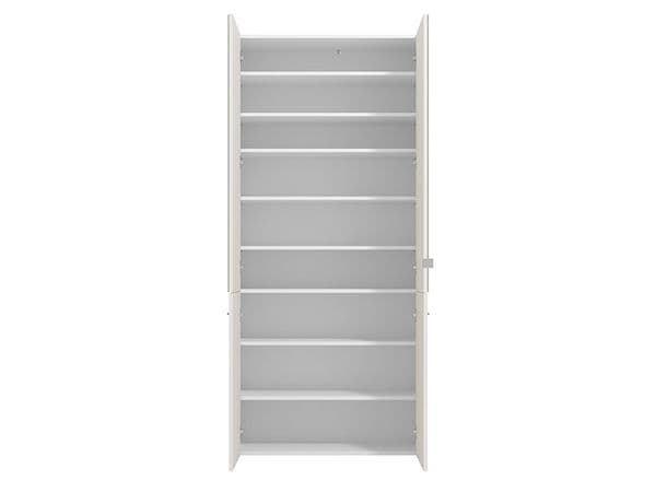 Lisbon White Mirrored Door 50 Pair Large Shoe Cabinet Cupboard - 11011487