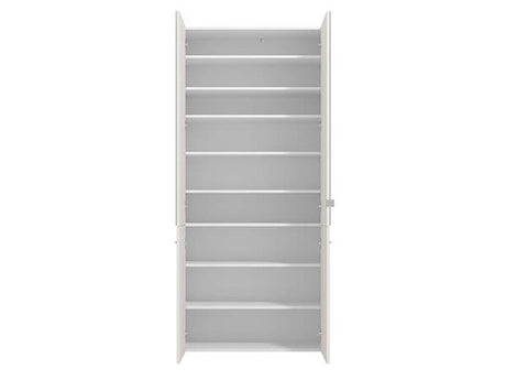 Lisbon White Mirrored Door 50 Pair Large Shoe Cabinet Cupboard - 11011487