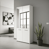 Lisbon White Mirrored Door 50 Pair Large Shoe Cabinet Cupboard - 11011487