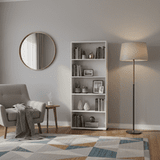 Tomaris White Slim 176.5cm Tall Bookcase Bookshelf Shelving Unit - 11011438