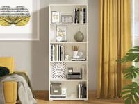 Tomaris White Slim 176.5cm Tall Bookcase Bookshelf Shelving Unit - 11011438