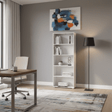 Tomaris White Slim 176.5cm Tall Bookcase Bookshelf Shelving Unit - 11011438