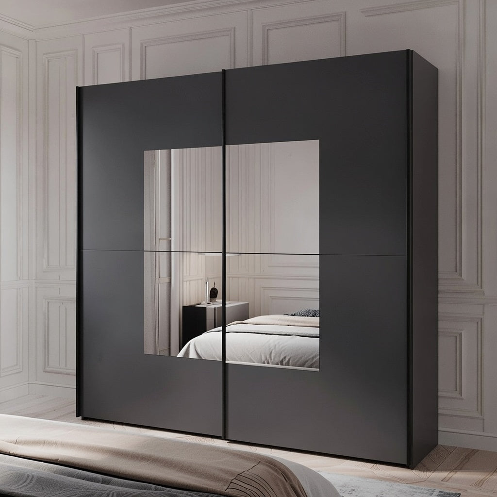 Florida Grey Large 219cm Mirrored Sliding Door Wardrobe - 8XGGA102