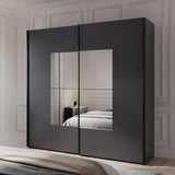 Florida Grey Large 219cm Mirrored Sliding Door Wardrobe - 8XGGA102