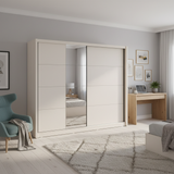 Alba Cashmere Taupe 251cm Extra Large Mirrored Sliding Door Wardrobe 11013762