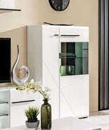 Moderna Large Tall White Gloss TV Cabinet for upto 65inch TV -11008859