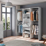 Flow Open Door Wardrobe in Ash Grey and White 0L8552A