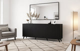 Nora Slatted Sideboard in Elegant Black