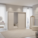 Alba Cashmere Taupe 251cm Extra Large Mirrored Sliding Door Wardrobe 11013762