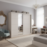Alba Cashmere Taupe 251cm Extra Large Mirrored Sliding Door Wardrobe 11013762