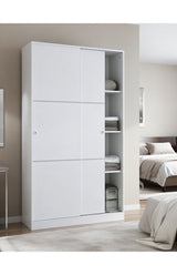 Lira Small Sliding Wardrobe in White TOP020BO