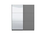 Palma Grey And Mirrored Sliding Door Wardrobe 180cm- 11011120