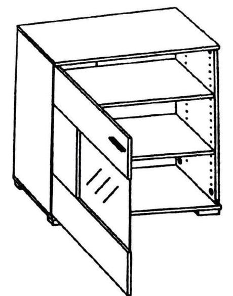 Vero White Compact Sideboard with Glass Door 74034