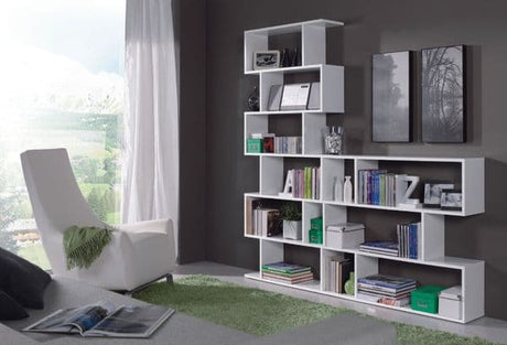 Falco Open Back White Gloss Bookcase-301013BO