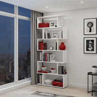 Falco Open Back White Gloss Bookcase-301013BO