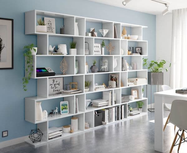 Falco Open Back White Gloss Bookcase-301013BO