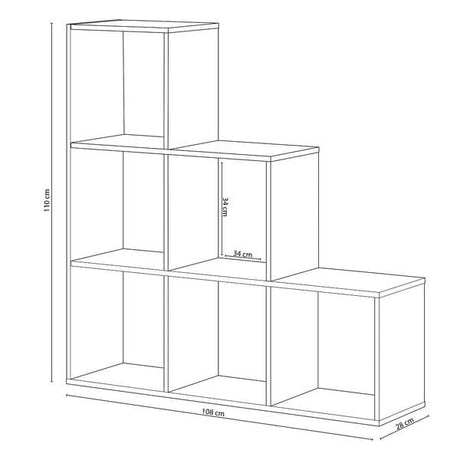 Vanneese Short Step Bookcase Oak Effect & Artic White 0F2254A